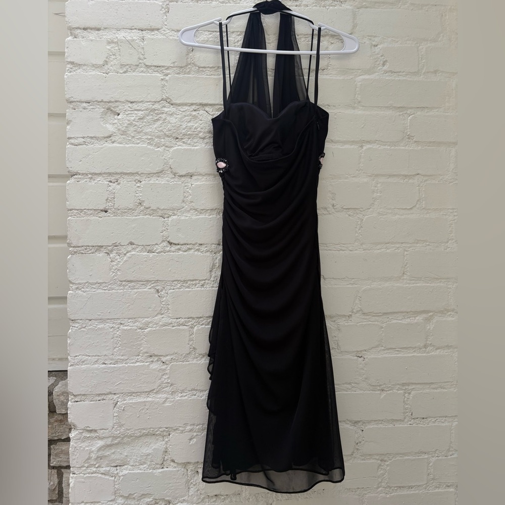 Cache Black Dress with Pink Accents - Picture 3 of 7